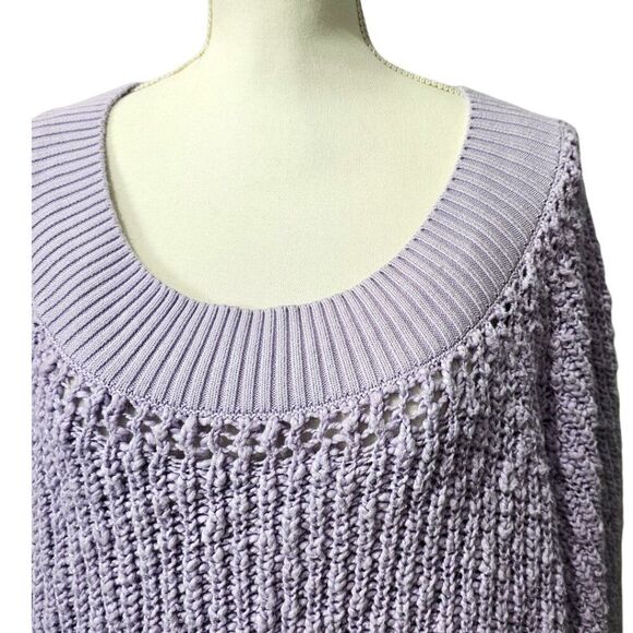 Free People Pandora’s Boat Neck Oversized Slouchy Knit Purple Pullover Sweater - Picture 5 of 8